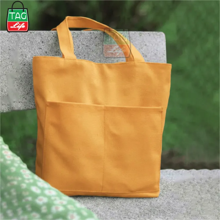 Canvas%20Tote%20Bag%20with%20Zipper%20and%20Outside%20Big%20Pockets%20Dark%20Brown%20Color%20%20for%20Trendy%20fashionable%20Girls/Stylish%20Canvas%20Tote%20Bag%20for%20Women%20-%20Image%206