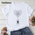 Fashions Profesional SPIDER White Woman T Shirt Art Printing Design Oversized Short Sleeve Comfort Female Tee Y2K Graphic Loose Cool Girl.