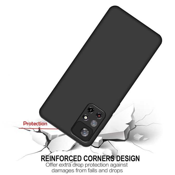 Xiaomi%20Redmi%20Note%2011T%205G/%20Note%2011%205G%20Silicone%20Matte%20Flexible%20Soft%20Phone%20Case%20-%20Black%20-%20Phone%20Back%20Cover%20-%20Image%205