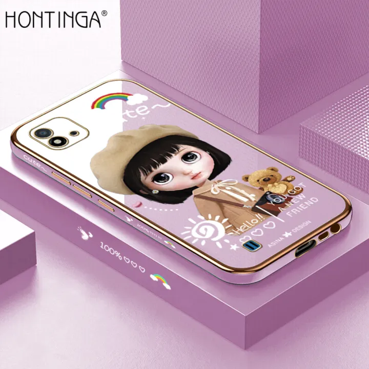 Hontinga%20for%20Realme%20C11%202021%20Case%20Luxury%206D%20Plating%20Cute%20Satchel%20Girl%20Side%20Pattern%20Soft%20Back%20Cover%20Silicone%20Square%20Phone%20Cases%20-%20Image%202