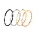Thin Stackable Minimalist Simple Dome Couples Rose Gold Silver Black Plated Titanium 1MM Wedding Band Ring For Men Women. 