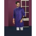 Menz Stylish Navy Blue Panjabi - কাপল ড্রেস শাড়ি. 