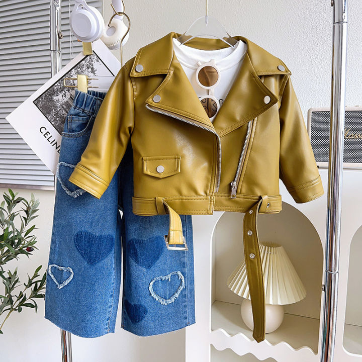 Girls casual children's jeans spring and autumn new foreign style little girl autumn clothes loose trousers TQ293