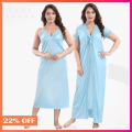 Indian Two Part Nighty in High-Quality Silk Cotton - Perfect Night Wear for Stylish Comfort. 