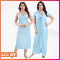 Indian Two Part Nighty in High-Quality Silk Cotton - Perfect Night Wear for Stylish Comfort. 