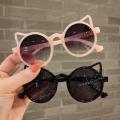 Children cat ears sunglasses fashion cute baby girls Round glasses Outdoor UV protection boys glasses beach Eyewear.