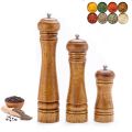 Credeae Classical Oak Wood Pepper Spice Mill Grinder Set Handheld Seasoning Mills Grinder Ceramic Grinding Core BBQ Tools Set-2 pcs 10 inch. 