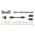 BUDI wielofunkcyjny inteligentny Adapter pudełko na karty dane typy TF kabel USB Box 6 zestaw karta pamięci SD SIM wieloprzewodowy czytnik kabla. 