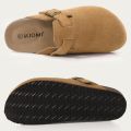Crestar Trendy Clogs for Women Men Dupes Unisex Suede Cork Footbed Home Sandals with Arch Support Fashion Leather Potato Shoes.