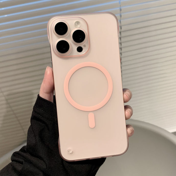 HOCE Transparent Frameless Magnetic Phone Cases For iPhone 17 16 15 14 13 12 Pro Max 14 15 16 Plus 17 Air MagSafe Case Ultra Thin Matte Frosted Hard PC Cover