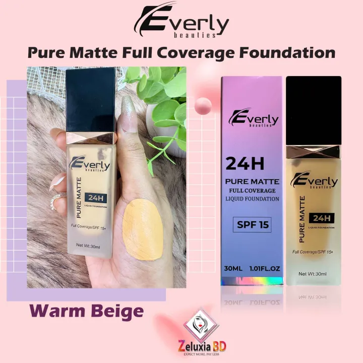Everly%20Beauties%20Pure%20Matte%20Full%20Coverage%20Liquid%20Foundation%20with%20Spf%2015+%20-%20Image%202
