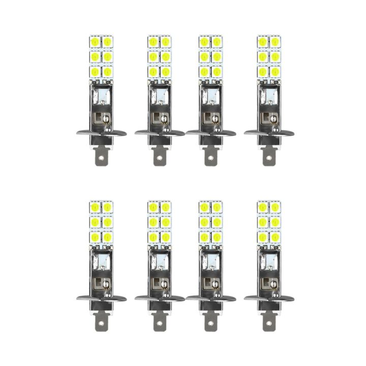 8PCS H1 6000K Super White 80W LED Headlight Bulbs Kit Fog Driving Light