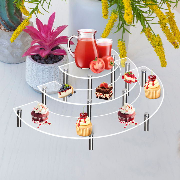 GC Dessert Cupcake Stands Set Of 3 Cup Cake Treat Stand 3 Tier Acrylic Cupcake Stand Display Shelves Riser Dessert Display Tower For Party Wedding Collectibles Figures