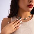 Beaded Necklace 米珠松石短款项链女复古串珠百搭锁骨链民族项饰. 
