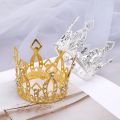 Mini Crown for Kids Birthday Baby Shower Party Cake Topper Baking Decor Elegant Pearl Crystal Crown DIY Baking Cake Topper Decoration Hair Ornaments.