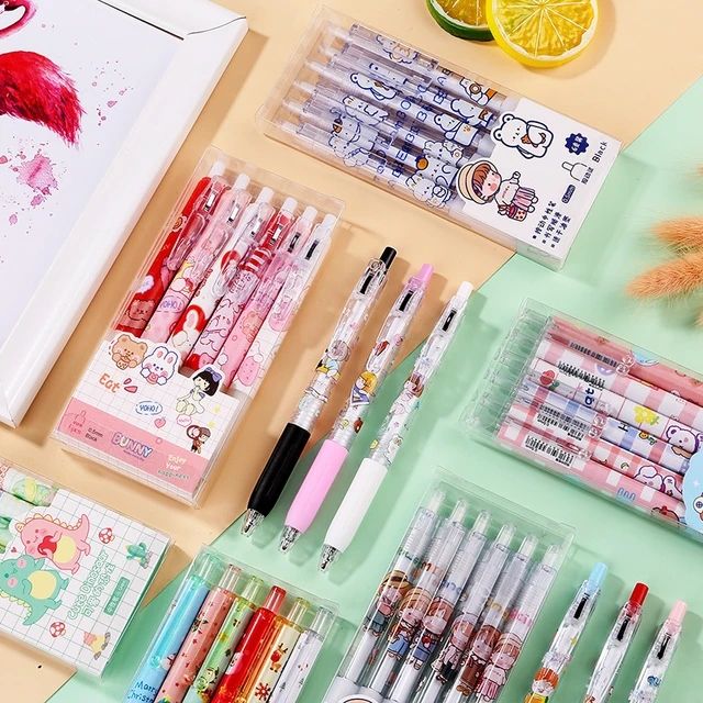 Kawaii%20%20Black%20Ball%20Point%20Pens%20Students%20Writing%20Tool%206pcs/set%20-%20Image%202