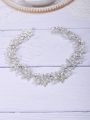 Silver Tiara Wedding Headdress Shiny Rhinestone Pearl Luxury Headband Elegant Women Hair Jewelry Set Bridal Hair Accessories. 