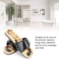 Foot Massage Slippers, Pebble Stone Sandal, Acupuncture Relaxer Reflexology, for Parents Women Men,Black,39~40. 