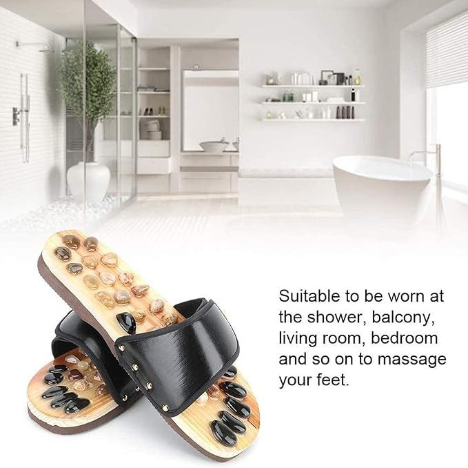 Foot%20Massage%20Slippers,%20Pebble%20Stone%20Sandal,%20Acupuncture%20Relaxer%20Reflexology,%20for%20Parents%20Women%20Men,Black,39~40%20-%20Image%203