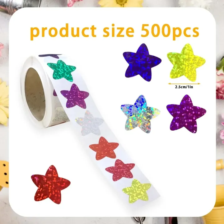 Holographic%20Color%20Gold%20Star%20Stickers%20for%20Kids%20Reward%201inch%20Foil%20Star%20Stickers%20Labels%20for%20Wall%20Crafts%20Classroom%20Teachers%20Supplies%20-%20Image%202