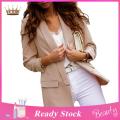 【Shop with Confidence】 Lady Suit Coat Solid Color Long Sleeves Formal Fall Jacket. 