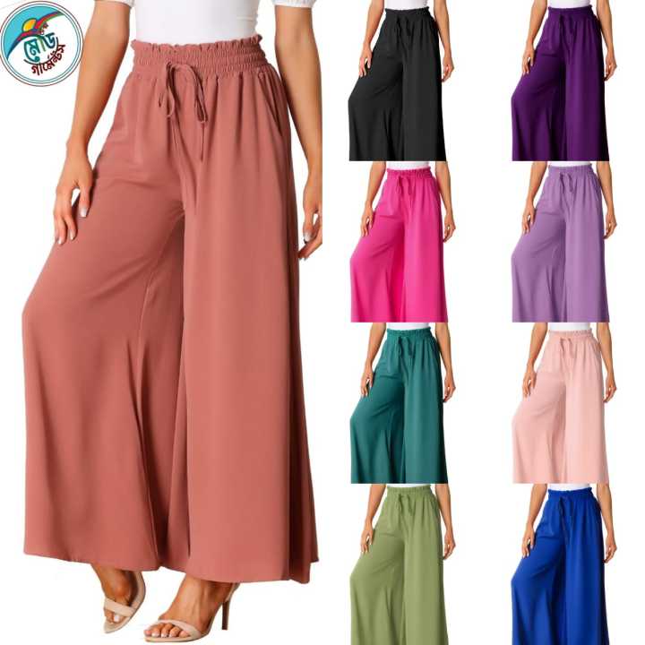 Women's All-Day Comfort Palazzo – Soft Cotton Fabric
