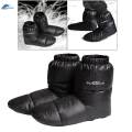 White Duck Down Booties Waterproof Warm Socks Slippers Anti-slip Ultralight Boots Black 28cm.