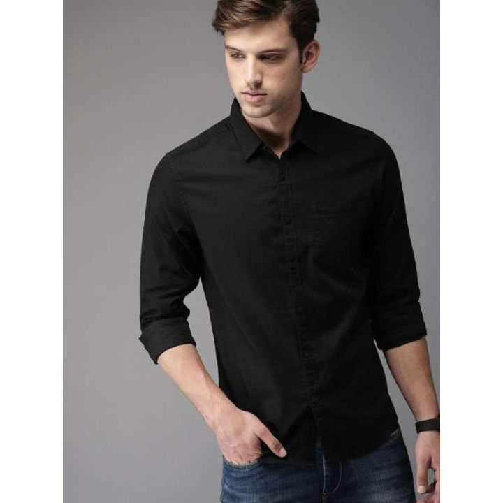 Men%20Solid%20Casual%20Spread%20Collar%20Shirt%20-%20Image%202