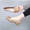 New Single Layer Shoes Women's Shoes Comfortable All-Match Soft Soled Flats Square Toe Low-Cut Fashion Casual Low Heel Korean Style round Toe All-Matching. 