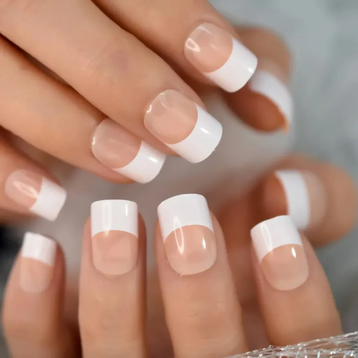 French%20Style%20Nails%20Natural%20Nude%20White%20Tip%20Glossy%20Press%20On%20Fingernails%20Nails%20Art%20Manicure%20Set%20Beauty%20Many%20Style%20for%20Choose%20-%20Image%204