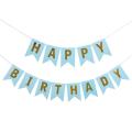 Birthday Card Banner: Black, Red, Light Blue, Pink, and White Paper Birthday Banner-(Pack of 1 Pcs).