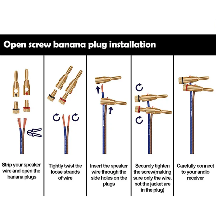 BRADOO-Banana%20Plugs%20Open%20Screw%2024K%20Gold%20Plated%20Plugs%20Audio%20Jack%20Connector%20for%20Speaker%20Stereo%20Cable,%2024-Pack%20(12%20Red,%2012%20Black)%20-%20Image%203