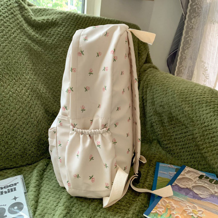 Korean%20Student%20School%20Backpack%20Floral%20White%20School%20Bags%20For%20Teenage%20Girls%20Cute%20Women's%20Backpack%20Brand%20Book%20Pack%20Nylon%20Rucksack%20-%20Image%204