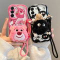 Sroof  Case  For Samsung Galaxy A02 A02S A03 a03s A04 A04E A05 A05S A12 A13 A13 A14 A15 A16 A21S Fashionable and Cute Cream Plush Phone Case with Six Animal Types Pacha Dog Strawberry Bear phone case back cover. 