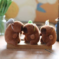 Kawaii Plush Capybara Keychain Cute Bag Pendant Creative Fluffy Animals Keyring Stuffed Doll Toy Children Birthday Gift.