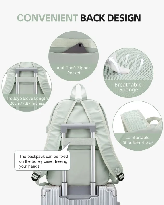 Concise%20Style%20School%20Bag%20For%20Teen%20Girls%20Boys%20,Fashion%20Casual%20Large%20Capacity%20Work%20Weekend%2014Inch%20Laptop%20USB%20Charging%20Backpack%20-%20Image%202