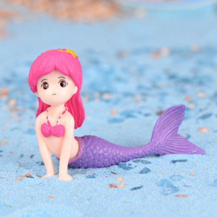 Pvc Cute Mermaid Ornament Micro Landscape Creative Aquarium Fish Tank Desk Decoration Accessories Fairy Tale Theme Layout Prop