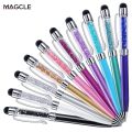 10Pcs/Lot Crystal Stylus Pen Diamond Ballpoint Pens Stationery Ballpen 2 In 1 Crystal Touch Screen Pen For Capacitive Screen.