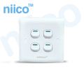 NIICO Classic 4 Gang 1 Way Wall Switch ( Single pice).