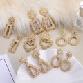 【beauty code store】Fashion clip on Earrings 2019 Big Geometric earrings For Women pierced modern Jewelry. 