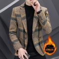 New Mens Suit Jacket Blazers Autumn Winter Suits Men's Wool Plaid Suits Men's Trend Woolen Suits Plus Size Men's Clothing. 