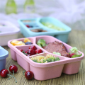 4 Packs Meal Prep Lunch Containers with 4 Compartments, Reusable Bento Box for Kids/Toddler/Adults, Stackable Pink. 