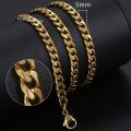 Necklace For Women Men Gold Color Figaro Rope Snake Curb Cuban Link Chain Mens Womens Fashion Jewelry 18-24 GNN2.