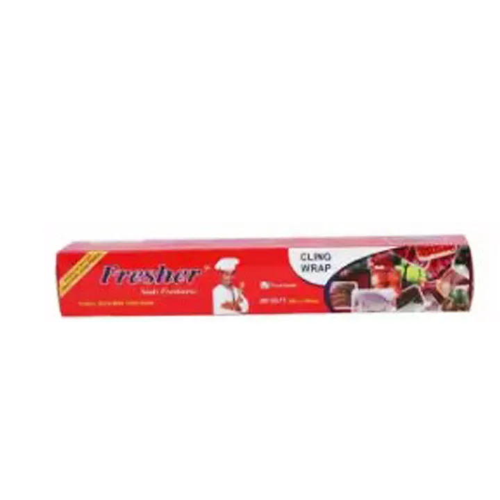 Fresher Plastic Stretch Wrap Clear Cling Food Grade PE Vinyl Film Plastic Wrapping Paper Roll 60 meter Ideal food Wrapping paper for Keeping Food Fresh / Wrapping Roll