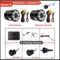 Option 3-Blue Sensors-Koorinwoo Parktronic Smart System for Car Parking Sensors 8/6/4 Back + Front Camera Sounds Buzzer Show Obstacle on Android Radio.