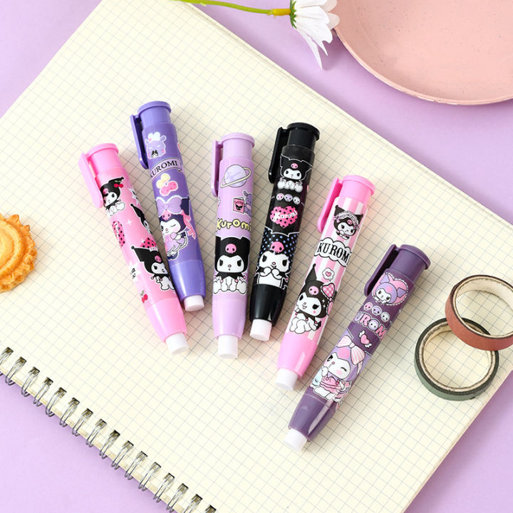 New%20Sanrio%20Press%20Pencil%20Eraser%20Cute%20Cartoon%20Kuromi%20Eraser%20Creative%20Stationery%20School%20Learning%20Office%20Supplies%20Children's%20Giftscosplay%20-%20Image%202