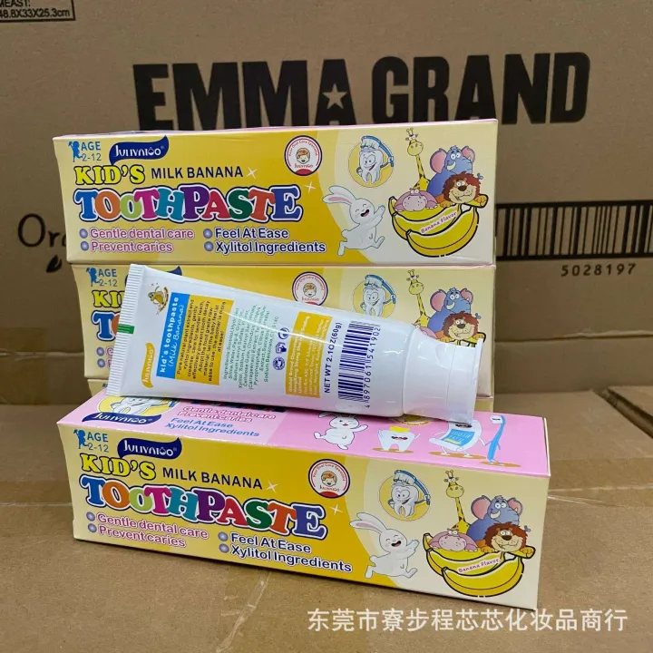 Juliet%20Fruit%20Flavor%20Children's%20Toothpaste%20Strawberry%20Milk%20Banana%20Grape%20Three%20Flavors%2060g%20-%20Image%204