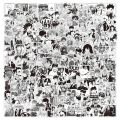 10/30/50PCS Black And White Anime Mixed Graffiti Sticker Tokyo Avengers/My Hero Academia/Demon Slayer Waterproof Sticker Wholesa. 