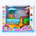 Monkey Ice Cream Cart Toy Bump and Go with Music and Lights.