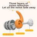 1 Pair Children Silicone Earplugs Sleep Ear Plug Waterproof 3 Layers Ear Protector Canceling Noise Reduction for 5-12 Year Old.
